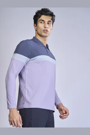 TECHNOSPORT Men Colourblocked Polo Collar UPF50 Slim Fit T-shirt