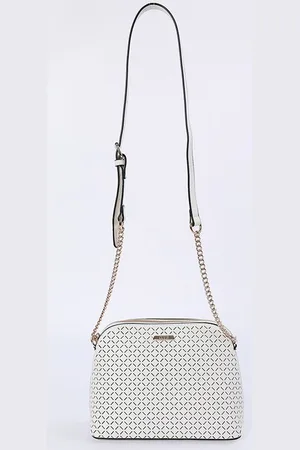 Lifestyle Women PU Structured Sling Bag with Cut Work