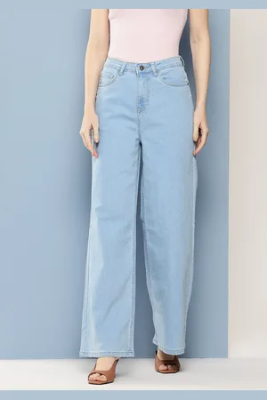 Chemistry Women Heavy Fade Stretchable Wide Leg High-Rise Jeans