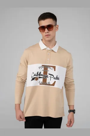 EDRIO Men Typography Printed Polo Collar Cotton T-shirt