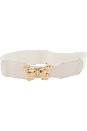 STYLE SHOES Women Push Pin Closure Stretchable Textured Belt