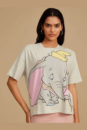 Kazo Women Animal Printed Round Neck Cotton T-shirt