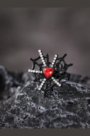 Salty Men Heart Blood Stones-Studded Finger Ring