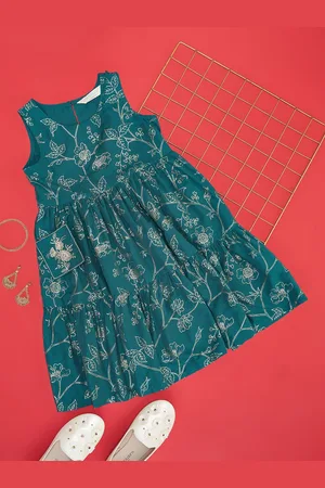 Pantaloons Girls Floral Printed Fit & Flare Dress