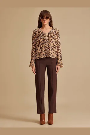 Kazo Women Abstract Printed V-Neck Top