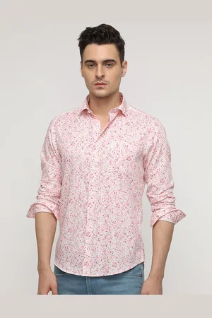 Crocodile Men Comfort Spread Collar Conversational Printed Cotton Casual Shirt