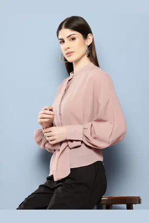 Chemistry Semi Sheer Casual Shirt with Waist-Tie Up Detail