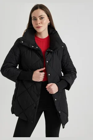 DeFacto Women Mock Collar Longline Puffer Jacket