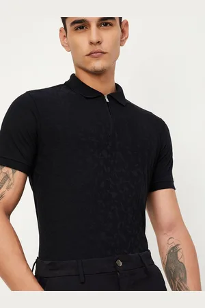 Max Collection Men Solid Polo Collar Cotton T-shirt