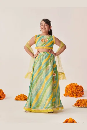 pspeaches Girls Printed Ready to Wear Lehenga & Blouse With Dupatta