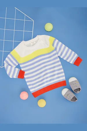 Pantaloons Boys Striped Longline Pullover