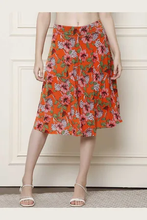 GRACIT Women Printed Knee Length Flared Skirt With Attached Shorts