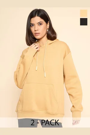 Color Capital Women Pack of 2 Solid Pullover Oversized Cotton Sweatshirts