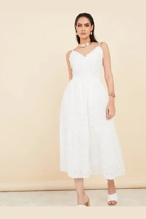 Styli Strappy Self Design A-Line Midi Dress