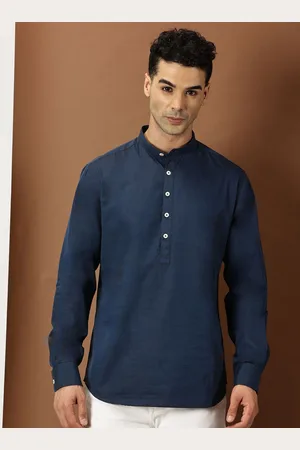 Invictus Men Original Mandarin Collar Solid Cotton Slim Fit Casual Shirt