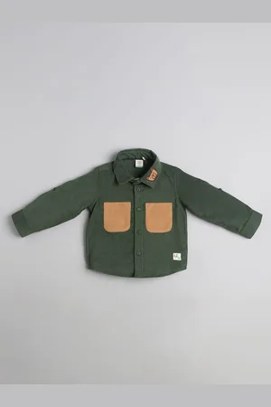 Ed-a-Mamma Boys Premium Spread Collar Solid Corduroy Casual Shirt