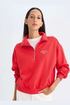 DeFacto Women Cable Knit Henley Neck Long Sleeves Pullover