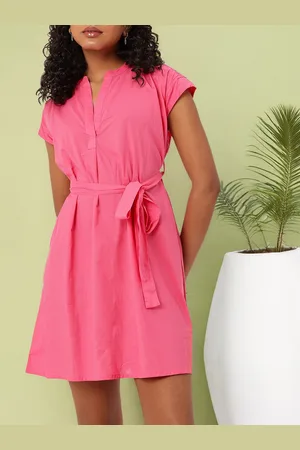 DressBerry Elegant Charm Smocked Waist Tie Up A-Line Mini Dress