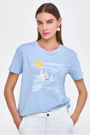 COVER STORY Women Graphic Printed Round Neck Cotton T-shirt