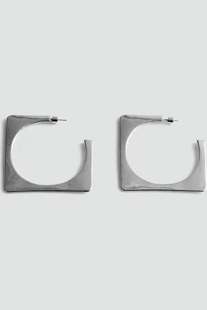 MANGO Geometric Half Hoop Earrings