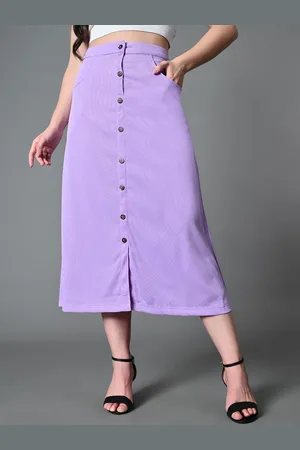 Roadster The Lifestyle Co Ribbed A-Line Midi Skirt With Front Slit