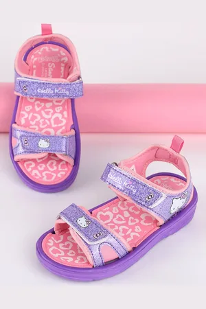 Kidsville Girls Hello Kitty Printed Velcro Fastening Comfort Sandals