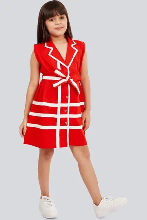 OLELÉ Girls Coat Collar Cotton Twill Dress