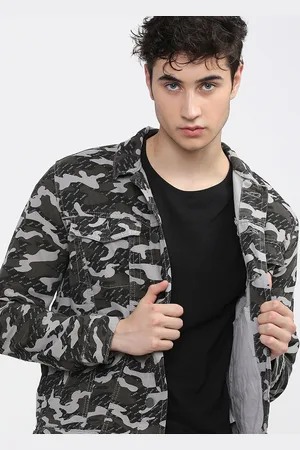 Highlander Men Camouflage Denim Jacket