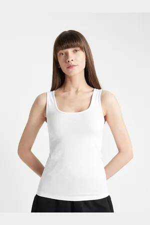 DeFacto Women Solid Scoop Neck Cotton Top