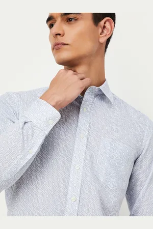 Max Collection Men Spread Collar Micro Ditsy Printed Cotton Casual Shirt