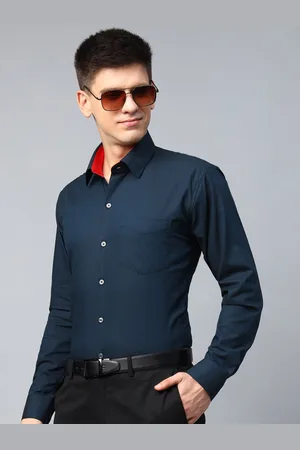 HANCOCK Men Premium Slim Fit Solid Egyptian Cotton Wrinkle Free Formal Shirt