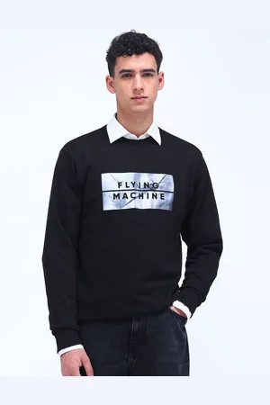 Flying Machine Men Brand Logo Printed Round Neck Cotton Pullover Sweatshirt