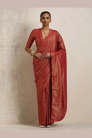 trueBrowns Striped Ready to Wear Saree