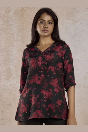 IMARA Women Floral Printed V-Neck Top