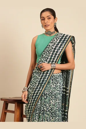 Taavi Kalamkari Printed Silk Cotton Chanderi Saree