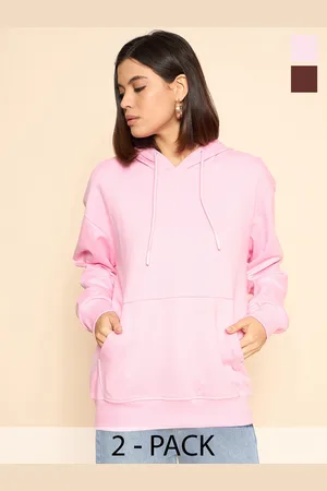 Color Capital Women Pack of 2 Solid Pullover Oversized Cotton Sweatshirts