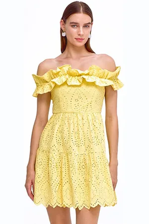 COVER STORY Off-Shoulder Cold-Shoulder Fit & Flare Mini Dress