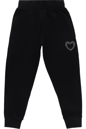 DYCA Girls Black Solid Cotton Joggers