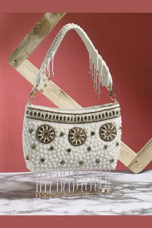 EXOTIC Embroidered Jute Purse Clutch