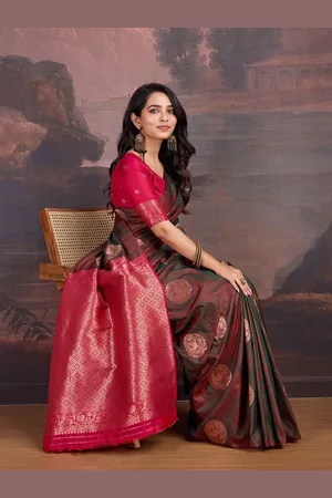 House of Pataudi Woven Design Zari Ethnic Motifs Banarasi Sarees