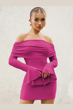LULU & SKY Women Off-shoulder Flounce Cuff Dress