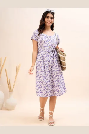 DressBerry Women Floral Print Fit & Flare Midi Dress
