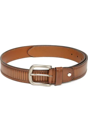 Woodland Men Textured Leather Belt