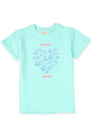 Gini and Jony Girls Graphic Printed Round Neck Cotton T-shirt