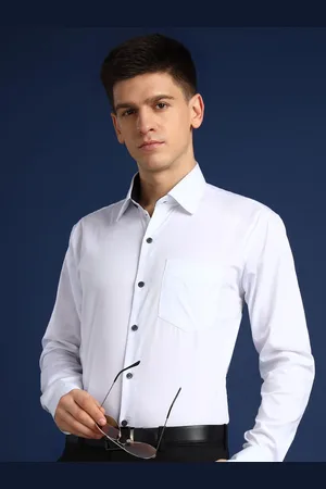 HANCOCK Men Premium Slim Fit Solid Egyptian Cotton Wrinkle Free Formal Shirt
