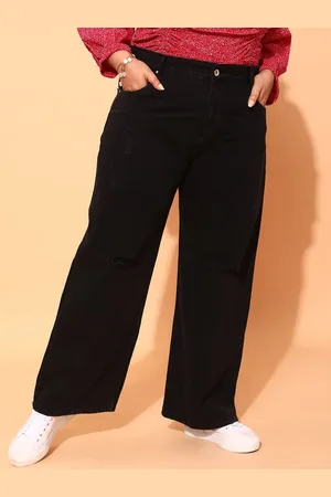 CURVY STREET Women Plus Size Comfort Flared High-Rise Cotton Jeans