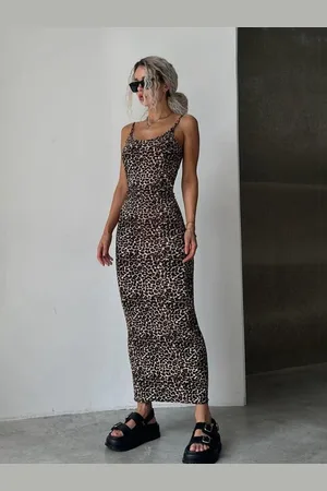 LULU & SKY Women Animal Printed Shoulder Straps Maxi Dress