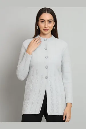 Chemistry Women Cable Knit Woollen Longline Cardigan