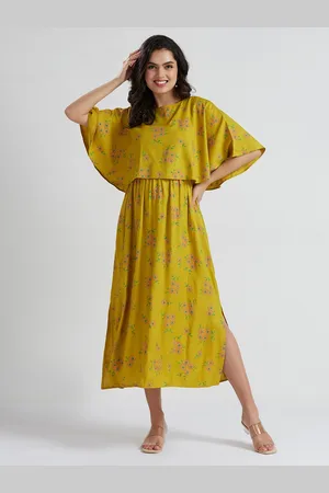 DUMMY SHAPE Women Maternity Maxi Dress With Attached Feeding Cape Cover