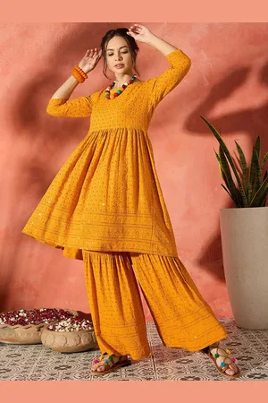 InWeave Women Ethnic Motifs Embroidered Sequinned Kurta With Palazzos